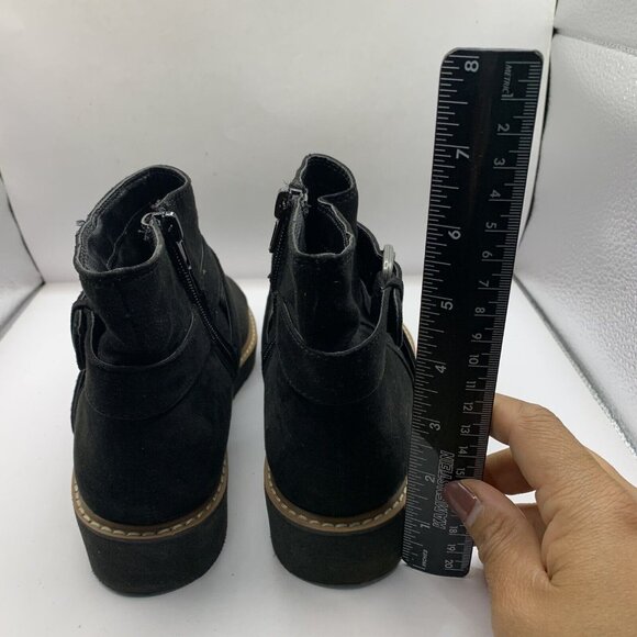 Naturalizer Aster Black Faux Suede Wedge Ankle Boots size 7M E4 - Picture 5 of 9
